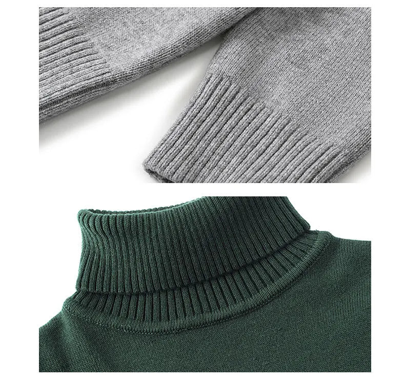 2026 Autumn Winter Children's Cotton Sweater Full Sleeve Turtleneck Knitwear Baby Boys Girls Clothing Warm Soft Jumper Pullovers