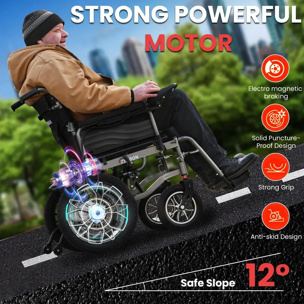 Miles Cruise Range Electric Wheelchairs for Adults,Lightweight Foldable Powered Wheelchair,Intelligent Motorized Wheelchairs fo