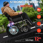 Miles Cruise Range Electric Wheelchairs for Adults,Lightweight Foldable Powered Wheelchair,Intelligent Motorized Wheelchairs fo