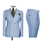 Men's Double Breasted Tuxedo Suit Shawl Lapel Slim Fit 2 Piece Blazer & Pants Formal Business Luxury Suits Casual Wedding Groom