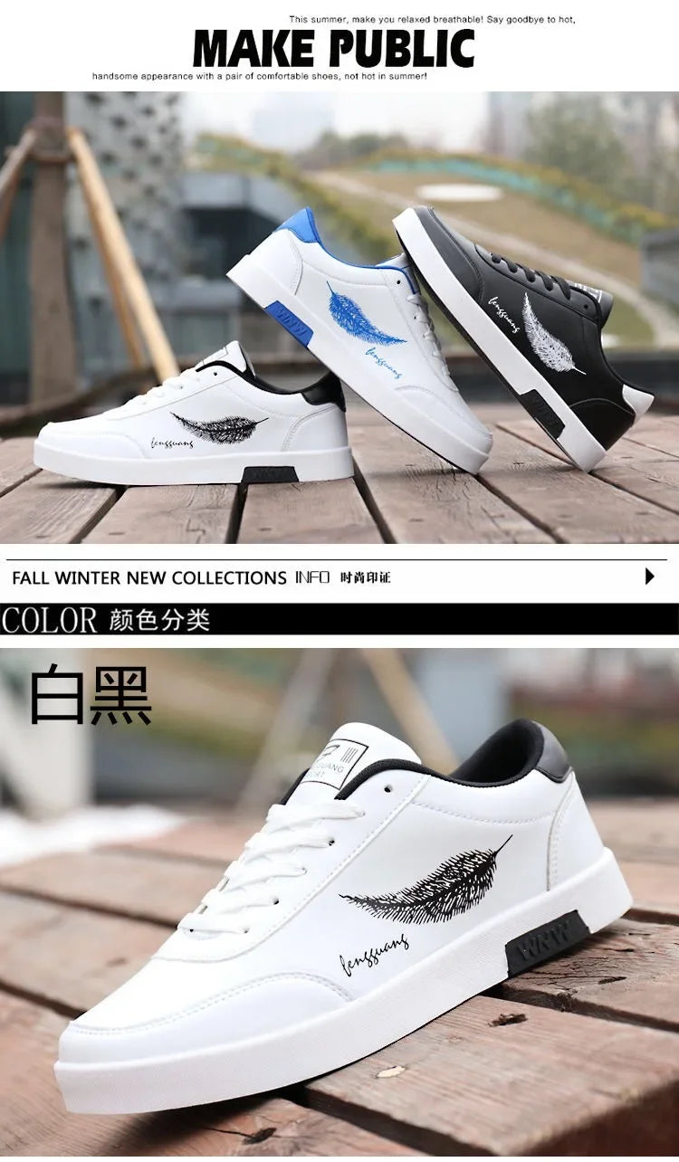 Men Sneakers 2026 Summer Men's White Sports Shoes Fashion Male leather casual Shoe Zapatillas Hombre Chaussure Homme