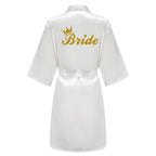 Wedding Bride Bridesmaid Robe Dressing Gown Sexy Women Bathrobe Nightgown Short Sleepwear Casual Flower Kimono Geisha M L XL