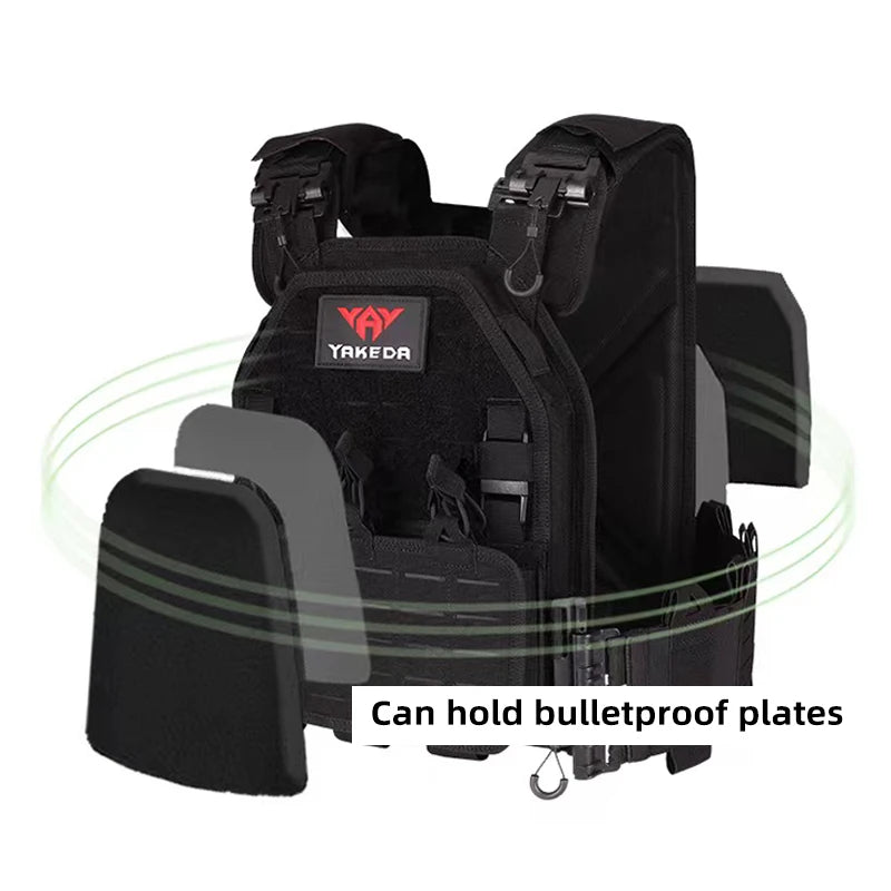 YAKEDA Tactical Vest 6094 Fast Detachable Light Laser Cut Outdoor Hunting Black Gear Carry Vest of High Quality