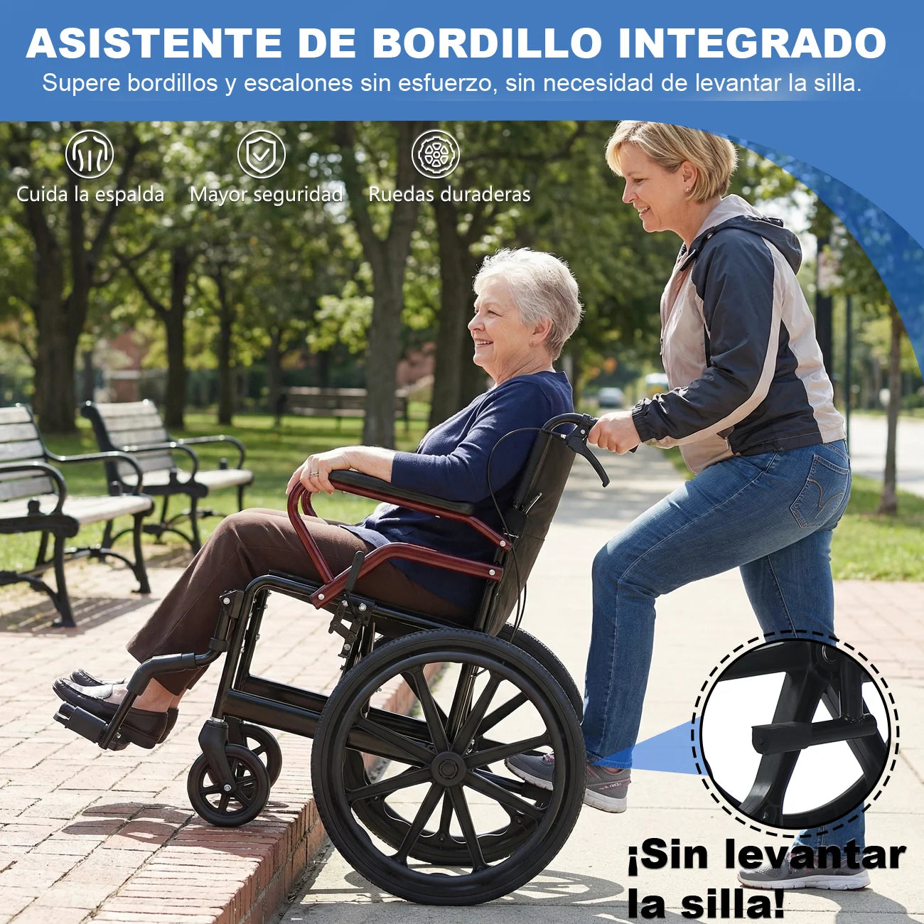 Lightweight Travel Wheelchair Foldable Compact Hand Push Wheelchair for Easy Storage in Car Trunk Airplane Suitable for Adult