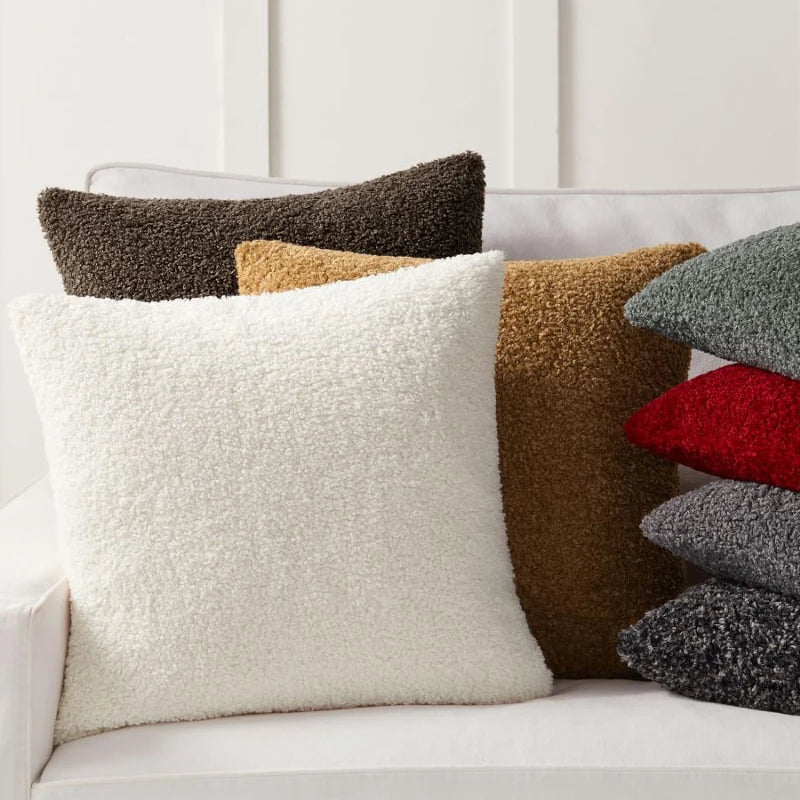 Plush Cushion Cover Cozy Faux Fur Teddy Pillow Cover For Sofa Living Room 18x18 Decorative Pillows Nordic Home Decor Pillowcase
