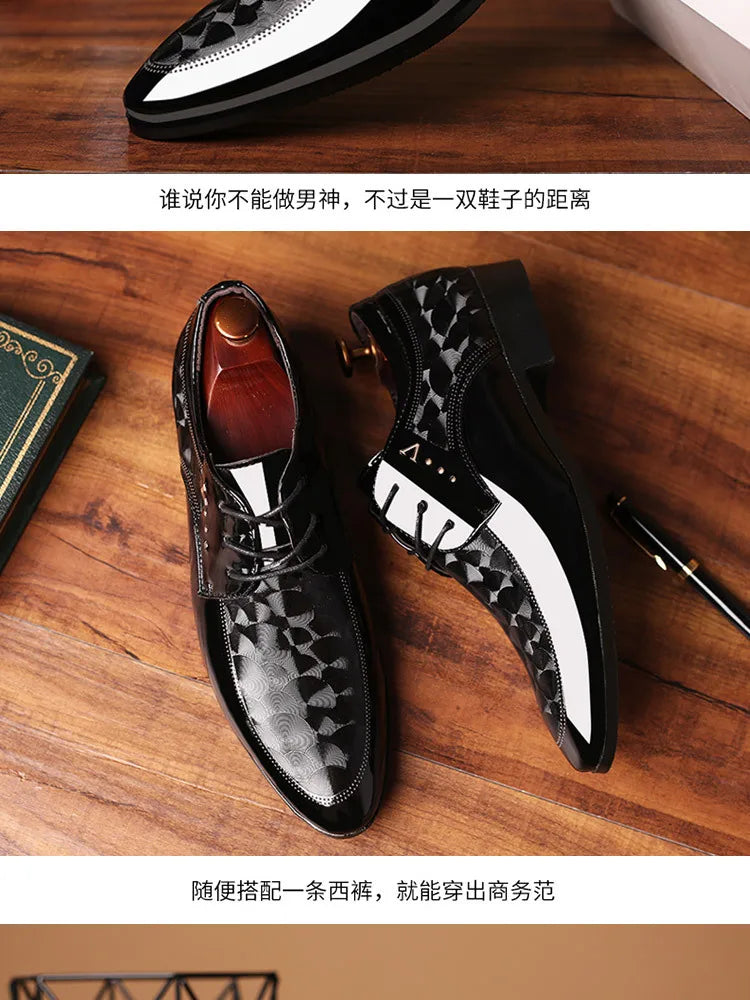 Oxfords Leather Men's Shoes Casual Dress Men Lace Up Breathable Formal Office for Man Big Size 38-48 Flats 2026