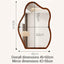 Irregular Wall Mirror Wavy Wooden Framed Modern Bohemian Decorative Mirror for Bathroom Bedroom Living Room Entryway