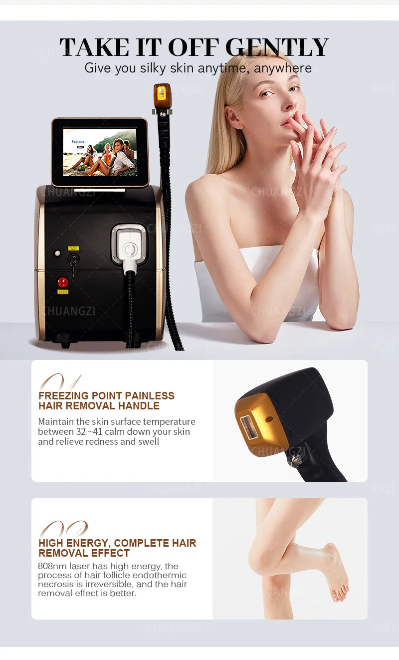Powerful 5000W Alexandrite Ice Platinum Laser Epilator Professional Diode Laser Machine Permanent Hair Remover For Woman