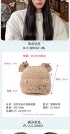 Knitted Hat Beanie Winter Warm Fleece Lined Reindeer Antlers Korean Style Cute Christmas Party Women Girls Thickened Thermal