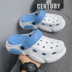 Summer Men's Thick-Soled Non-Slip Breathable Toe-Cap Sandals Casual Beach Slippers