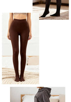 New Women Fleece Lined Black Tights Sheer Fake Translucent Warm Winter Pantyhose Leggings Outfit Thick Tights Invisible Crotch