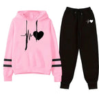 2026 Womens Tracksuit Print Casual Sweatshirt Sweatpants 2 Pcs Set Daily Sports Jogging Woman Clothing Quality Street Sportswear