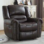 Leather Recliner Chair Manual Recliner Chair with Comfortable Arms and Back Single Sofa for Living Room