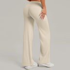 Women's New Pilates Straight Leg Yoga Pants Hip Lifting Tight Fitting Wide Leg Pants Outdoor Sports Running Casual Fitness Pants