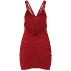 Sexy Sleeveless Sequin Mini Dress Women 2026 Summer Fashion V-neck Solid Color Party Nightclub Vestidos Elegant Evening Dresses
