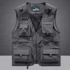 2026 New Men's Vest Tactical Webbed Gear Coat Summer Photographer Waistcoat Tool Many Pocket Mesh Work Sleeveless Jacket Male