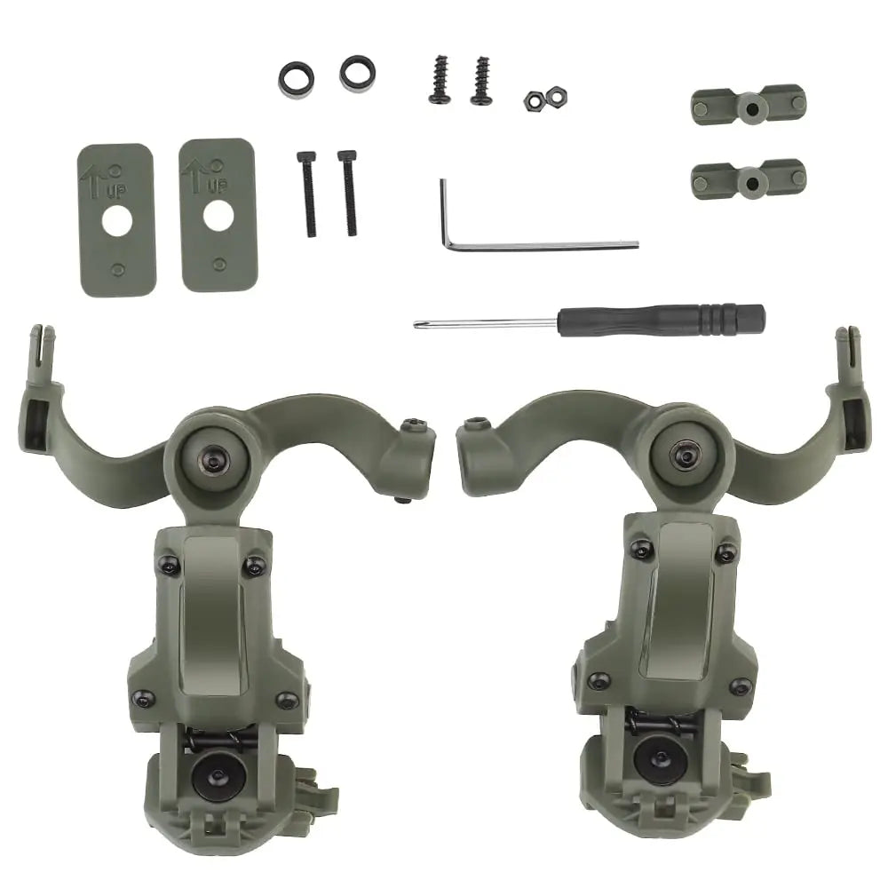 BOOIU Tactical Headset Holder Fast Helmet Rail Mount Adapter Multi-Angle Rotation Pickup Headphone Bracket OPS CORE ARC/Wendy
