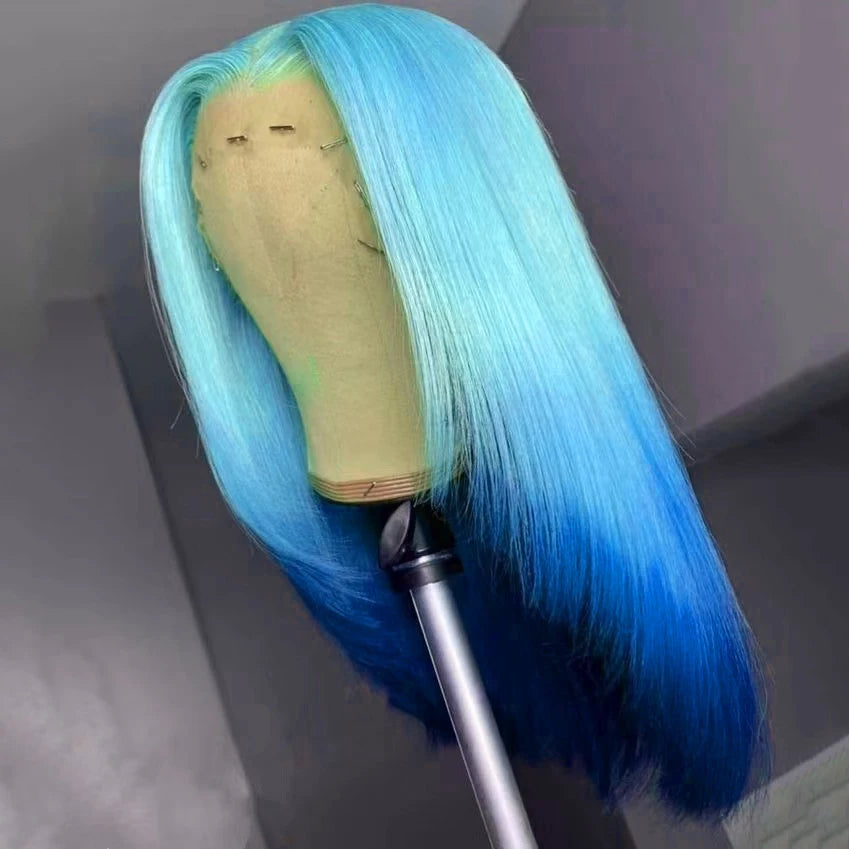 13x4 Ombre Pink Wig Layered Cut Silky Straight Synthetic Lace Front Wig for Women Heat Resistant Synthetic Hair Daily Use Secondary image