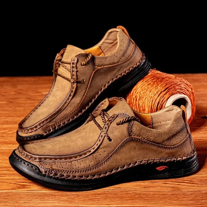 Shoes for Men 2026 Handmade Leather Casual Sneakers Comfort Design Man Shoe Business Leather Fashion Plus Size Shoes for Men