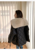 Women’s Color-coded Casual Trendy Simple Luxury Turn-down Collar Long Sleeve Quilted Jackets Female Coats Parkas Clothes Tops