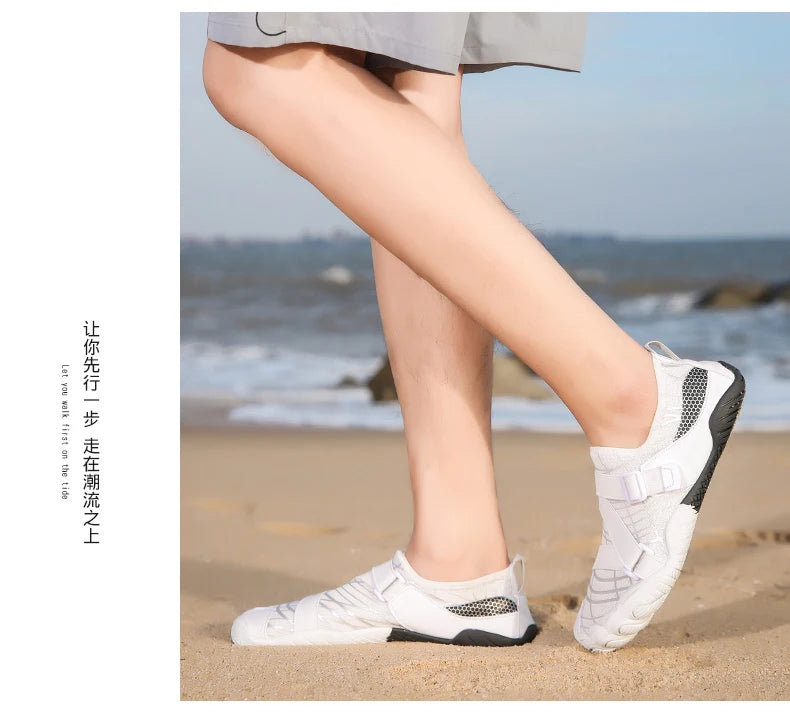 Men Women Elastic Beach Barefoot Seaside Aqua Shoe Quick-Dry Breathable Surf Wading Shoe Non Slip Upstream Swimming Water Shoe