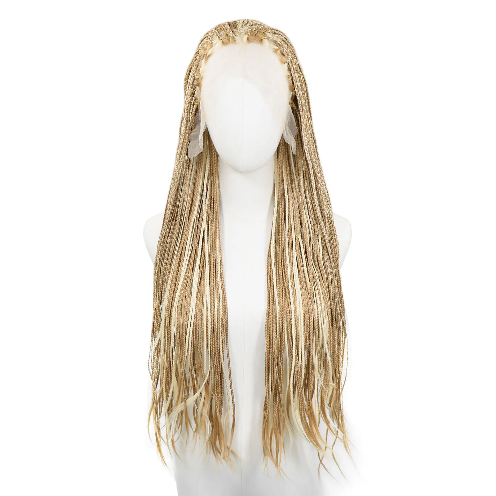 613 Blonde Box Braided Wigs Braids For Black Women 26Inch Long African Cornrow Crochet Braids Synthetic Hair 13x3 Lace Front Wig