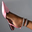 Women's Baotou Pointed Toe Rhinestone Sandals Women's Foreign Trade Flat Plus Size Silk and Satin Back Empty Shoes