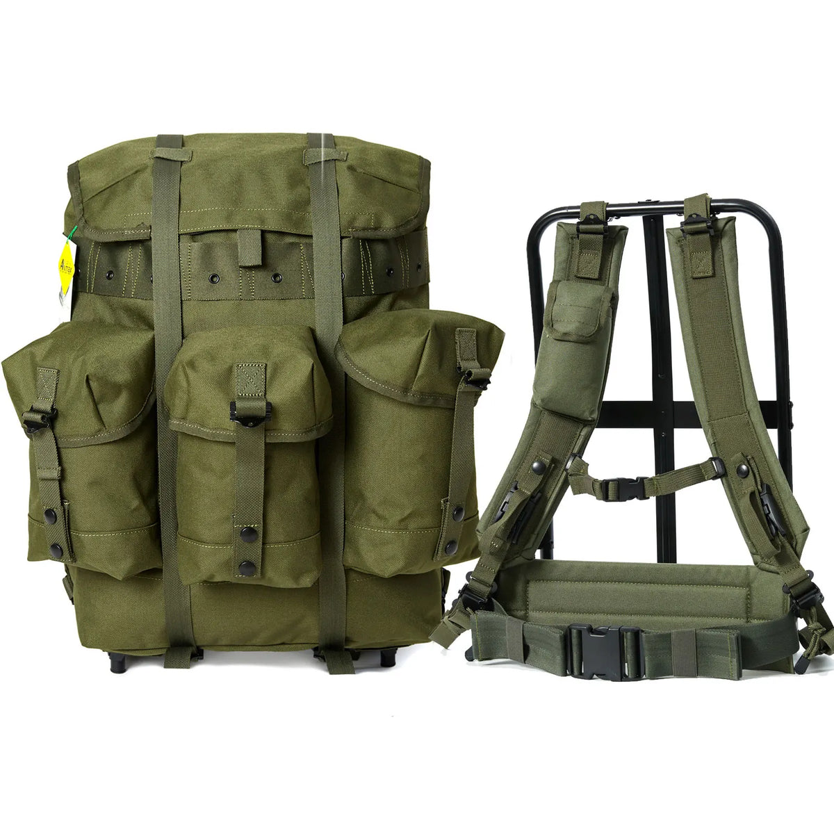 MT Military Alice Medium Pack Army Survival Combat ALICE Rucksack Backpack with External Metal Frame Olive Drab/Black/OCP