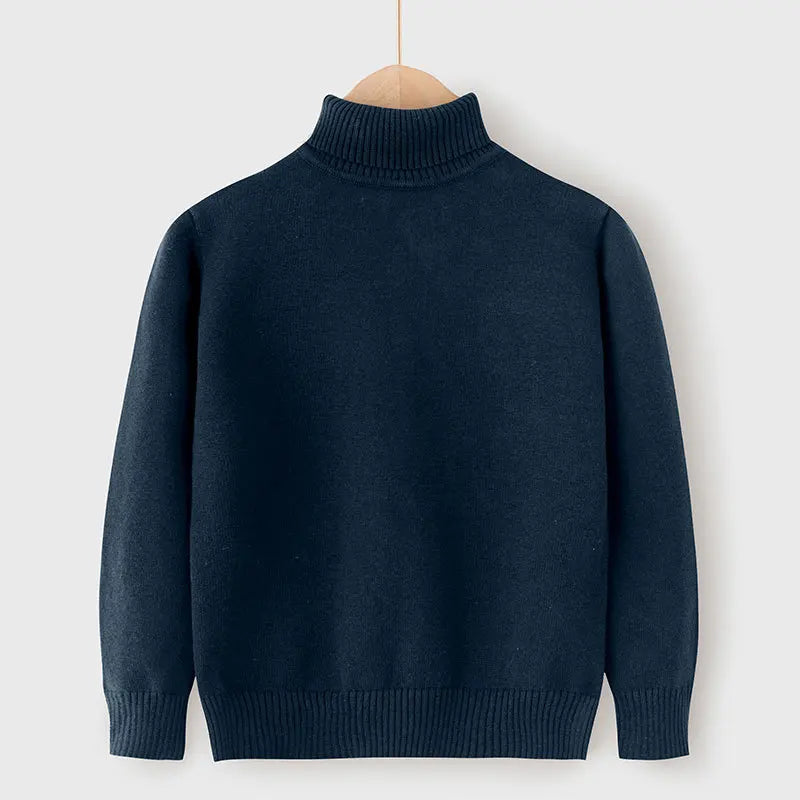 2026 Autumn Winter Children's Cotton Sweater Full Sleeve Turtleneck Knitwear Baby Boys Girls Clothing Warm Soft Jumper Pullovers