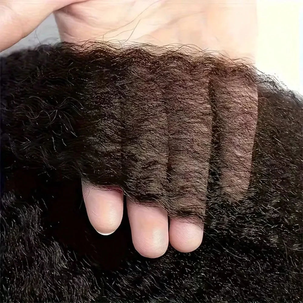 Kinky Straight 13x4 Lace Front Human Hair Wigs For Women Brazilian Bone Colored Straight 5x5 Transparent Lace Frontal CurlyWig
