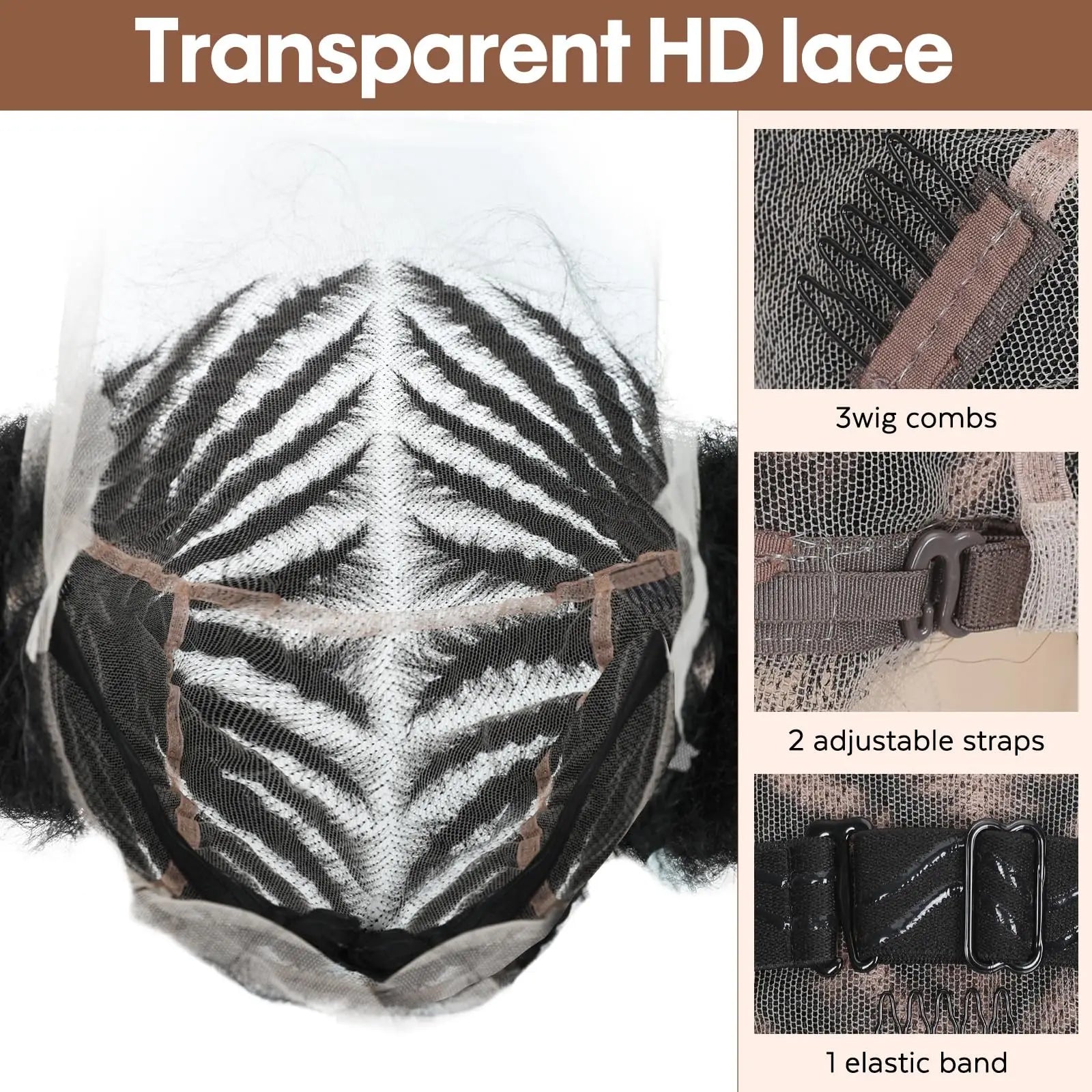 6 Inch Afro Cornrow Braided Wigs with Baby Hair Synthetic Full Lace Braid Wig Double Ponytail Bun Head Knotless Wig