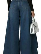 SHENGPALAE European And American Style Loose Solid Color Printed Button Straight Leg Jeans For Women 2026 Spring New 05E01378
