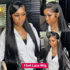 250 Density 40 44 Inch Bone Straight Hd Transparent 13x6 Lace Frontal Wig Brazilian 13x4 Hd Lace Front Human Hair Wigs For Women
