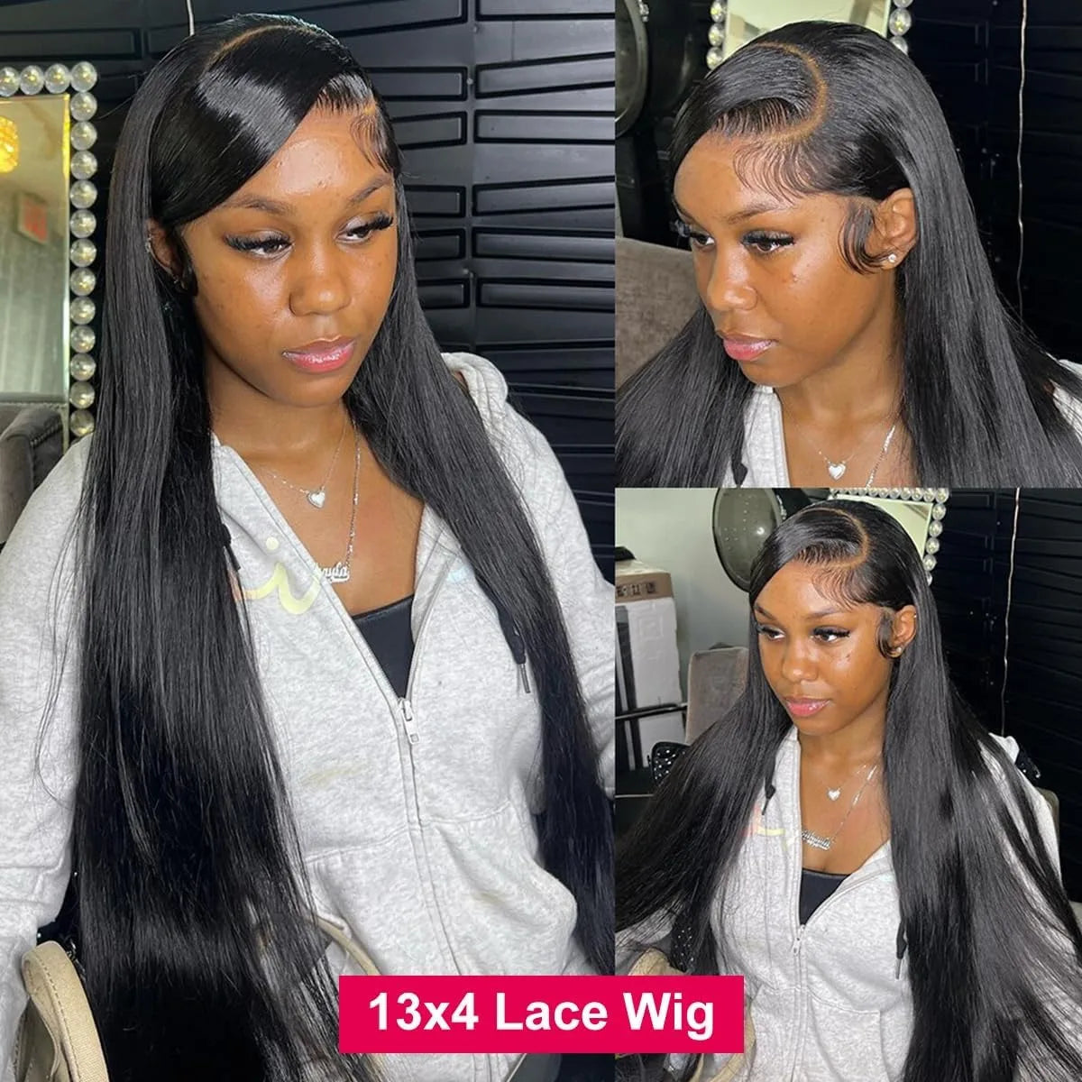 250 Density 40 44 Inch Bone Straight Hd Transparent 13x6 Lace Frontal Wig Brazilian 13x4 Hd Lace Front Human Hair Wigs For Women