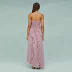 Chic Elegant Lotus Edge Maxi Dress Slim Fit Backless Lace Up Halter Robes Sleeveless Party Vestidos 2026 Nw Lady Vacation Gowns