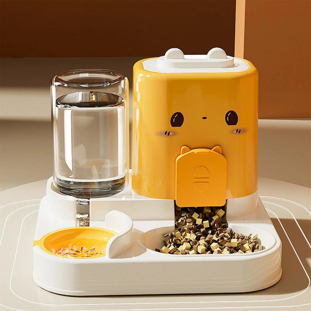 Portable Automatic Pet Feeder 2 In 1 Convenient Pet Supplies Waterer Food Container Removable Large Capacity Treat Dispenser