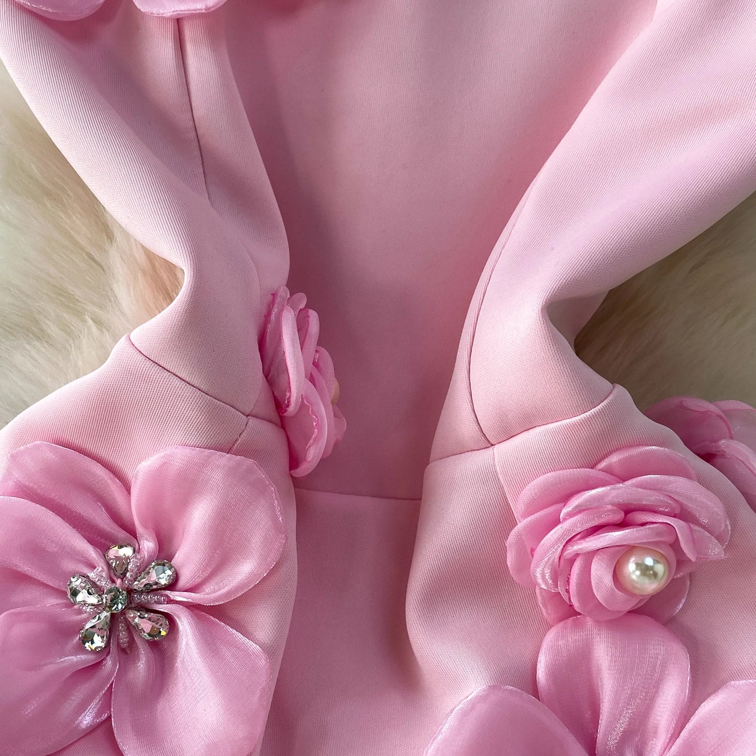 Chic vintage floral Three-dimensional Elegant Fairy korean fashion autumn Sundress women clothing