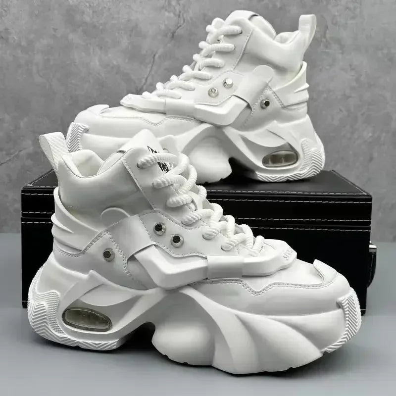Men's Shoes Luxury Casual Sneakers for Men Comfortable Platform Boots for Men Height Increasing Breathable High Top Sneakers Men Secondary image
