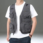 2026 New Men's Vest Tactical Webbed Gear Coat Summer Photographer Waistcoat Tool Many Pocket Mesh Work Sleeveless Jacket Male