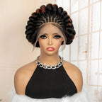 New Synthetic Full Lace Handmade Bantu Braided Wigs African Hair Wig for Black Women Short Cute Knotless Box Braiding Wig