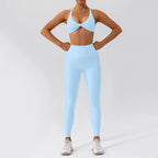 2-Piece Quick Dry Yoga Set – Long Sleeve Gym Outfit