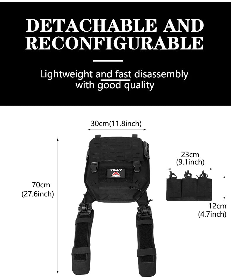 Artex New Combat Vest 6094 Quick Detachable Light Laser Cut Tactical Vest Black Gear to Carry Airsoft Carrier Combat equipment