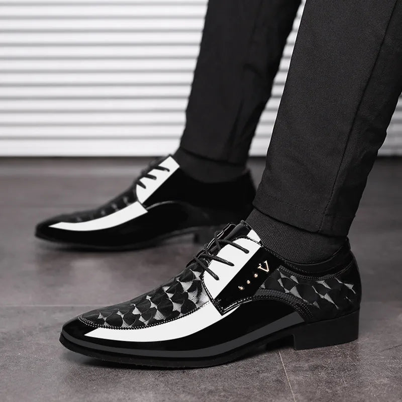 Oxfords Leather Men's Shoes Casual Dress Men Lace Up Breathable Formal Office for Man Big Size 38-48 Flats 2026