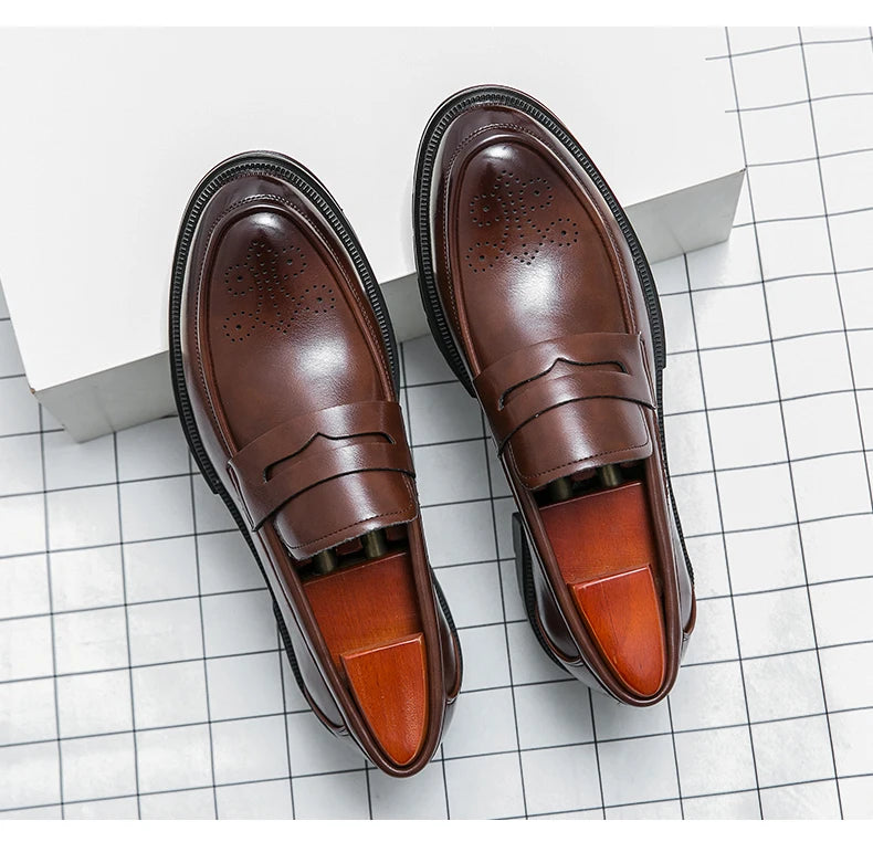 High Quality Dress Shoes Man Comfortable Business Social Leather Shoes For Man Casual Men's Italian Formal Shoes Man Loafers
