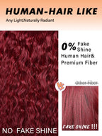 99J Burgundy Curly Wig with Bangs Human Hair Brazilian 200 Density Water Wave Wear and Go Glueless Red Colored Wigs For Women