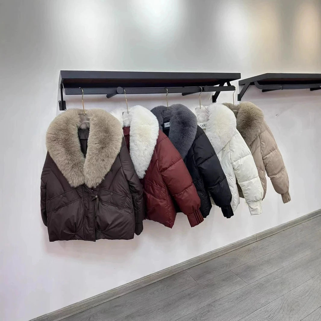Fashion Winter Jacket Women New Korean Big Fur Collar Thick Down Cotton Jacket Parkas Female Short Coat Slim Warm Outerwear Secondary image