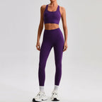 Women's Gym Workout Yoga Outfit Sets Naked feel fabric Beautiful Back Bra outdoor Running Fitness Butt-lifting Yoga Pants Suit