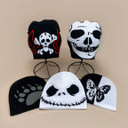 Personal Punk Skull Demon Knitted Hats Autumn and Winter Unisex Dark Series Warm Street Versatile Niche Fashion Hip Hop Beanies