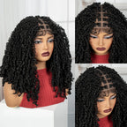 Thick Braided Wigs Synthetic Full Lace Knotless Box Braided Lace Wigs Lace Frontal Natural Braids Wigs for Black Women