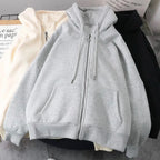 2024 American New Fashion Solid Color Fur Collar Hooded Cotton-padded Jacket Women Y2K Harajuku Gothic Hip-hop Pop Jacket Coat